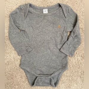 Baby Gap Gray Thermal Onesie, 12-18 months